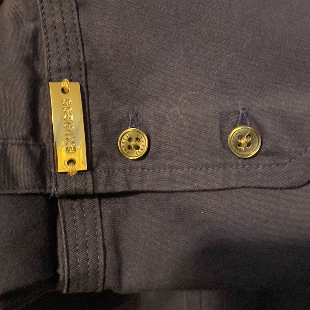 Navy Blue Fitted Express Button Down - image 3